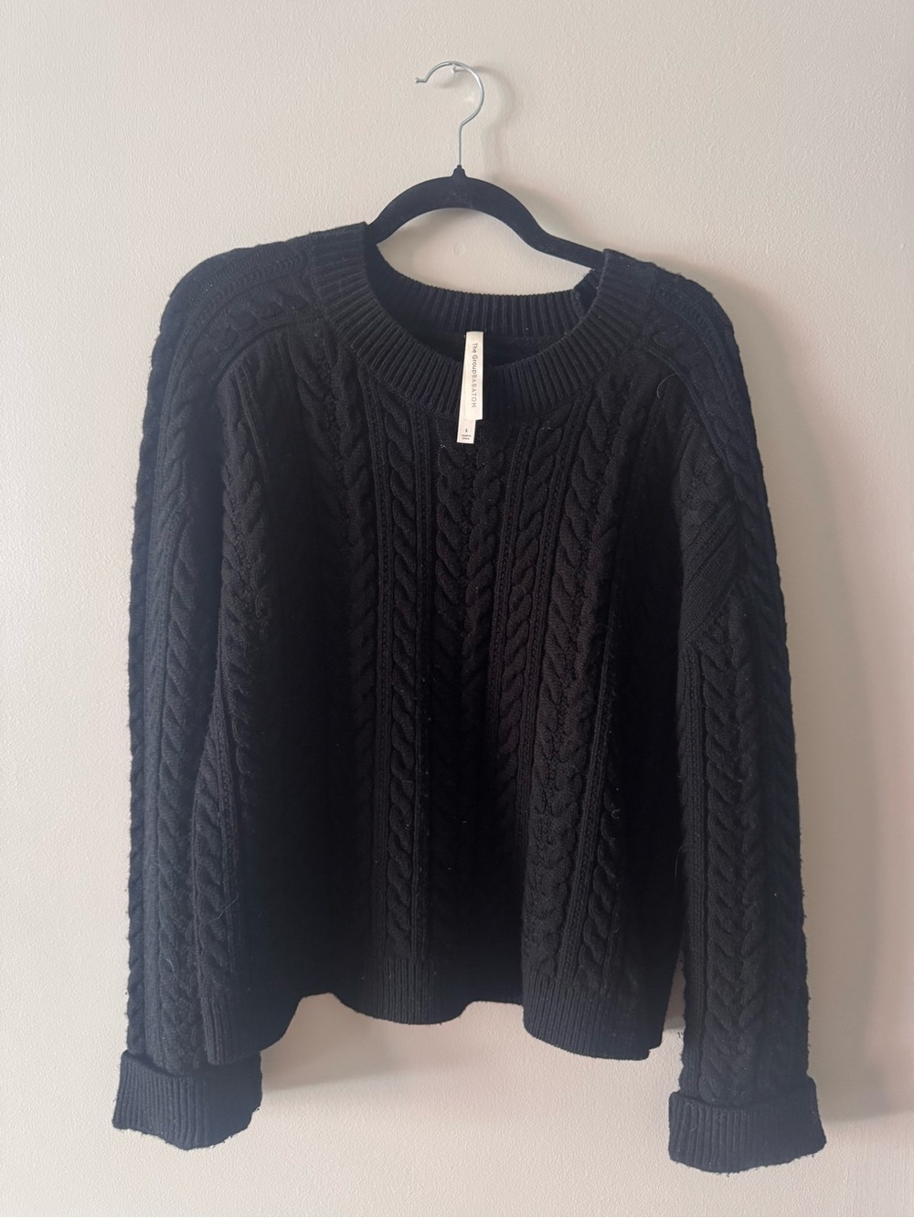 The Group by Babaton Cable Knit Sweater - Black, Size S